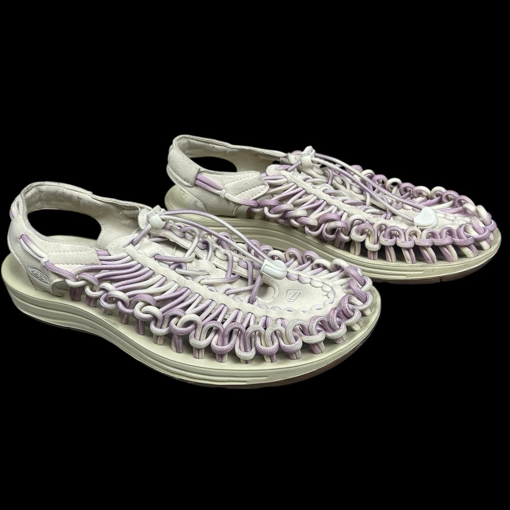 KEEN Uneek Bungee Fisherman Sandals Shoe Womens 11 Purple White Mimosa 3 Comfort